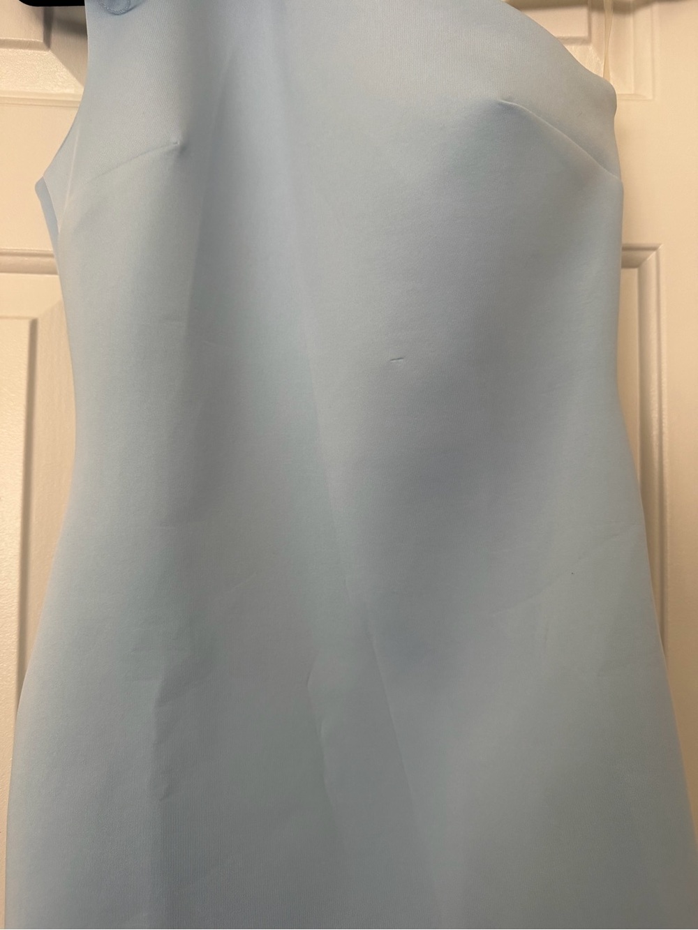 Light Blue One-Shoulder Ruffle Hem Dress - Picture 5 of 13